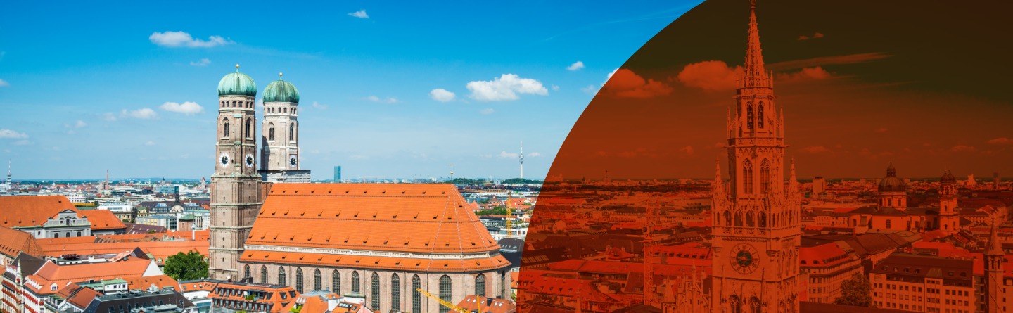 gfi München Header Desk: Skyline von München im Sommer