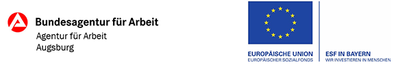 Logoleiste: Logo Bundesagentur für Arbeit, Logo Europäischer Sozialfonds Bayern